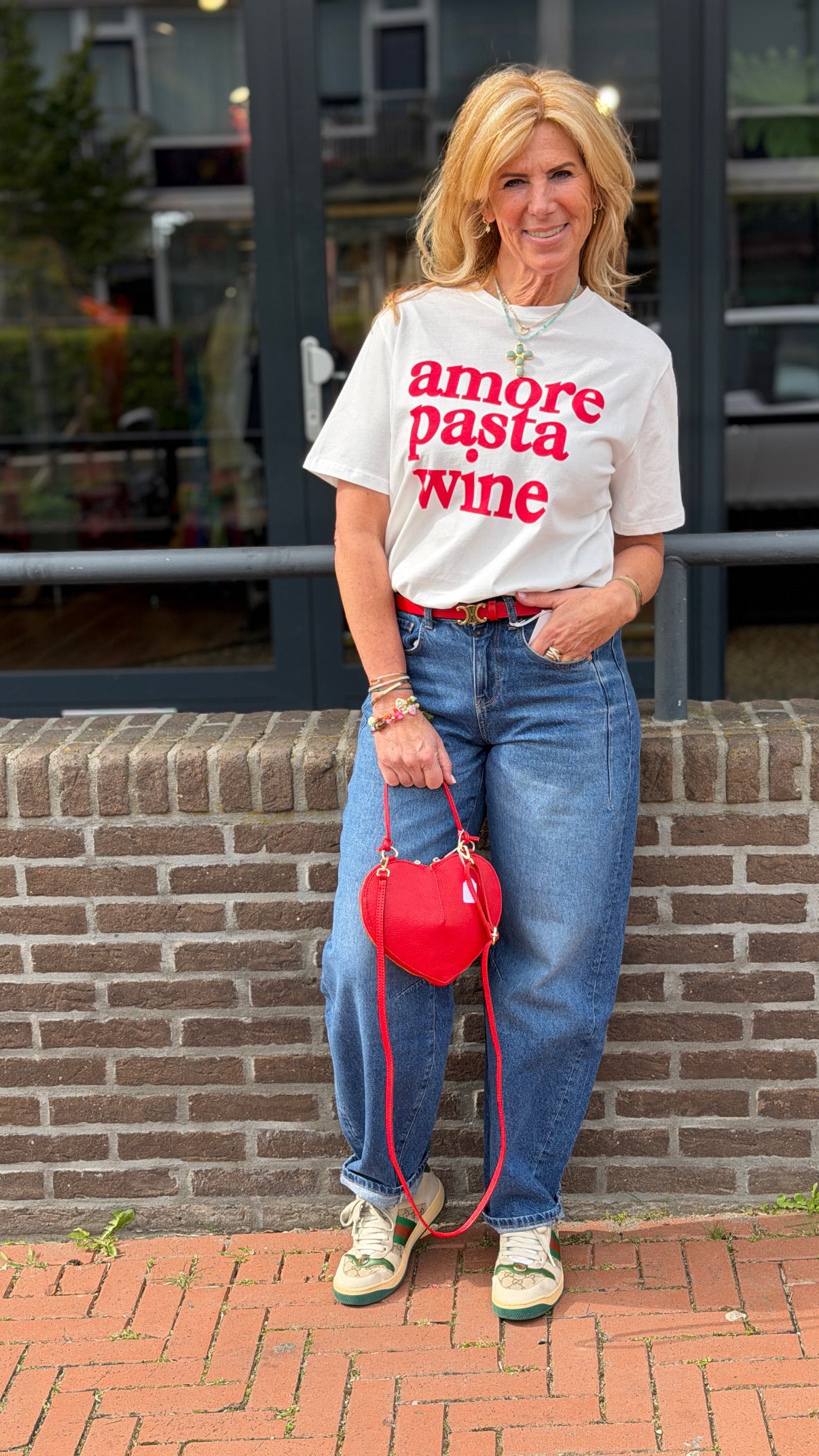 T-shirt 'Amore Pasta Wine'