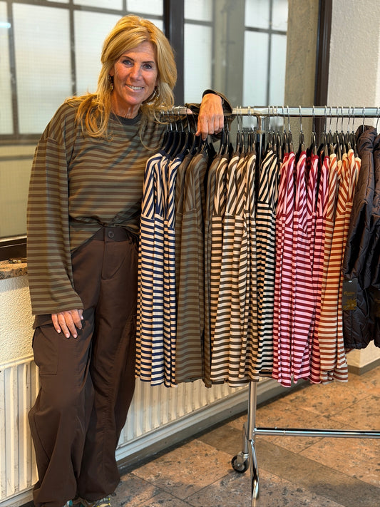 T-shirt 'Streep' lange mouw