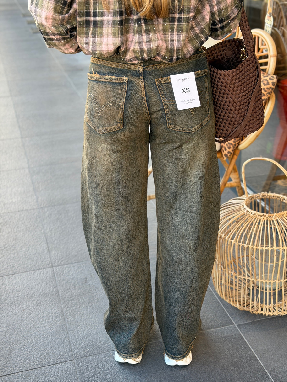 Queen Hearts barrel jeans ‘Soof’ bruin