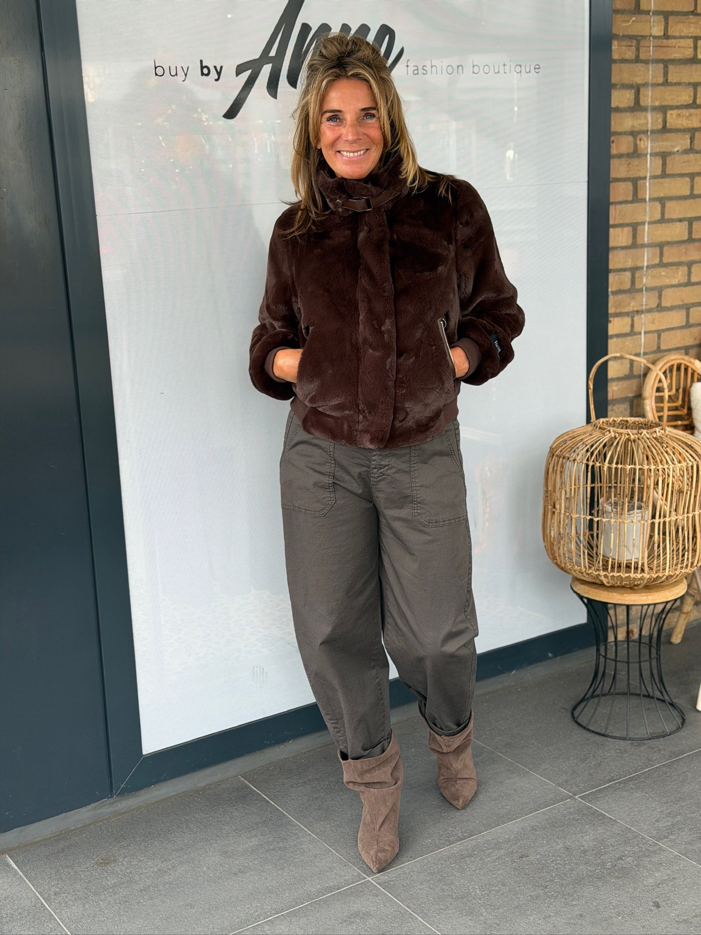 Short faux fur jacket ‘Ambra’ Rino & Pelle