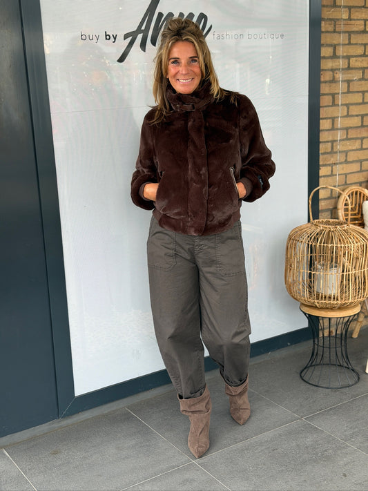 Short faux fur jacket ‘Ambra’ Rino & Pelle