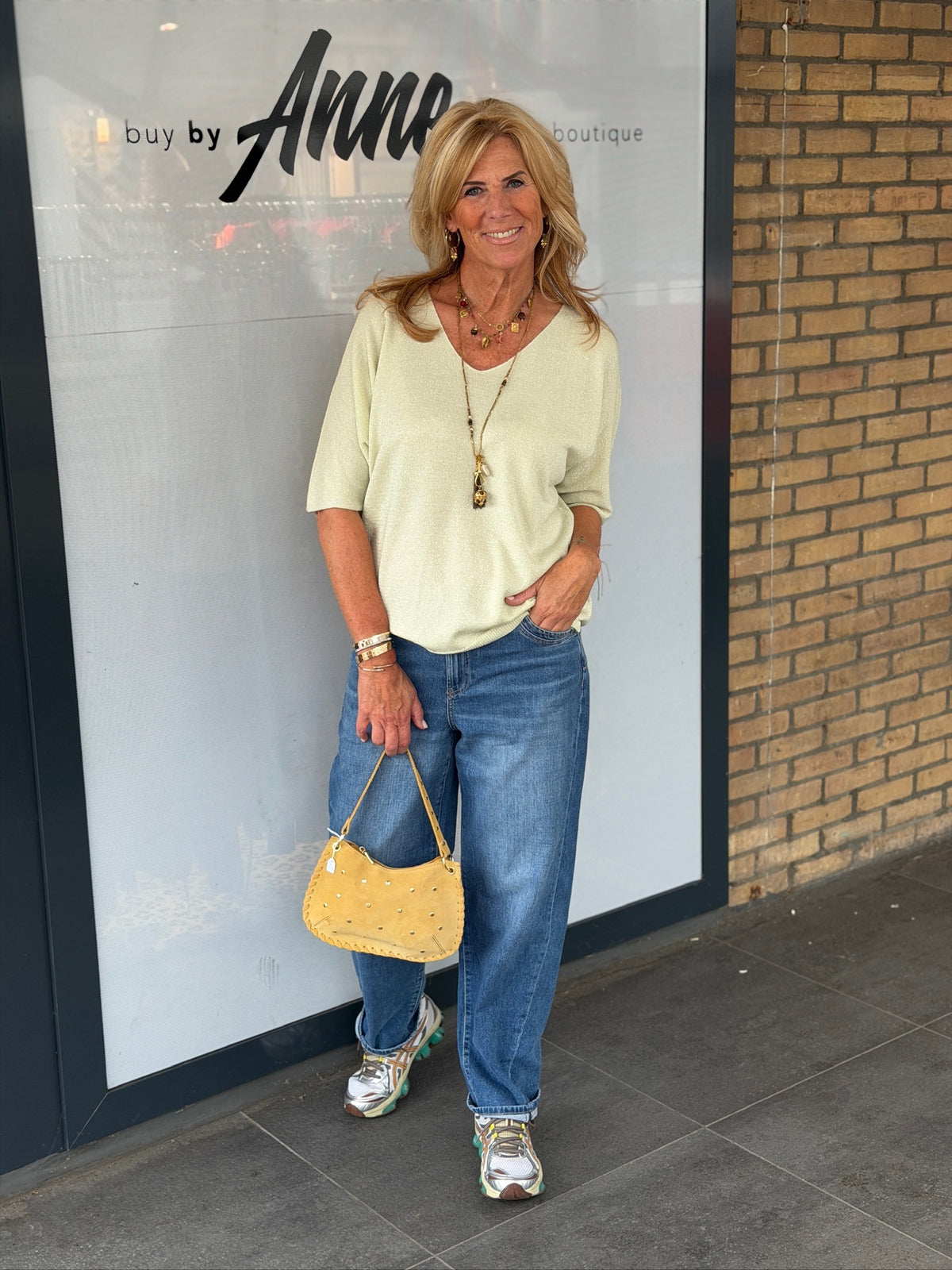 Top 'Vanessa' v-hals lurex