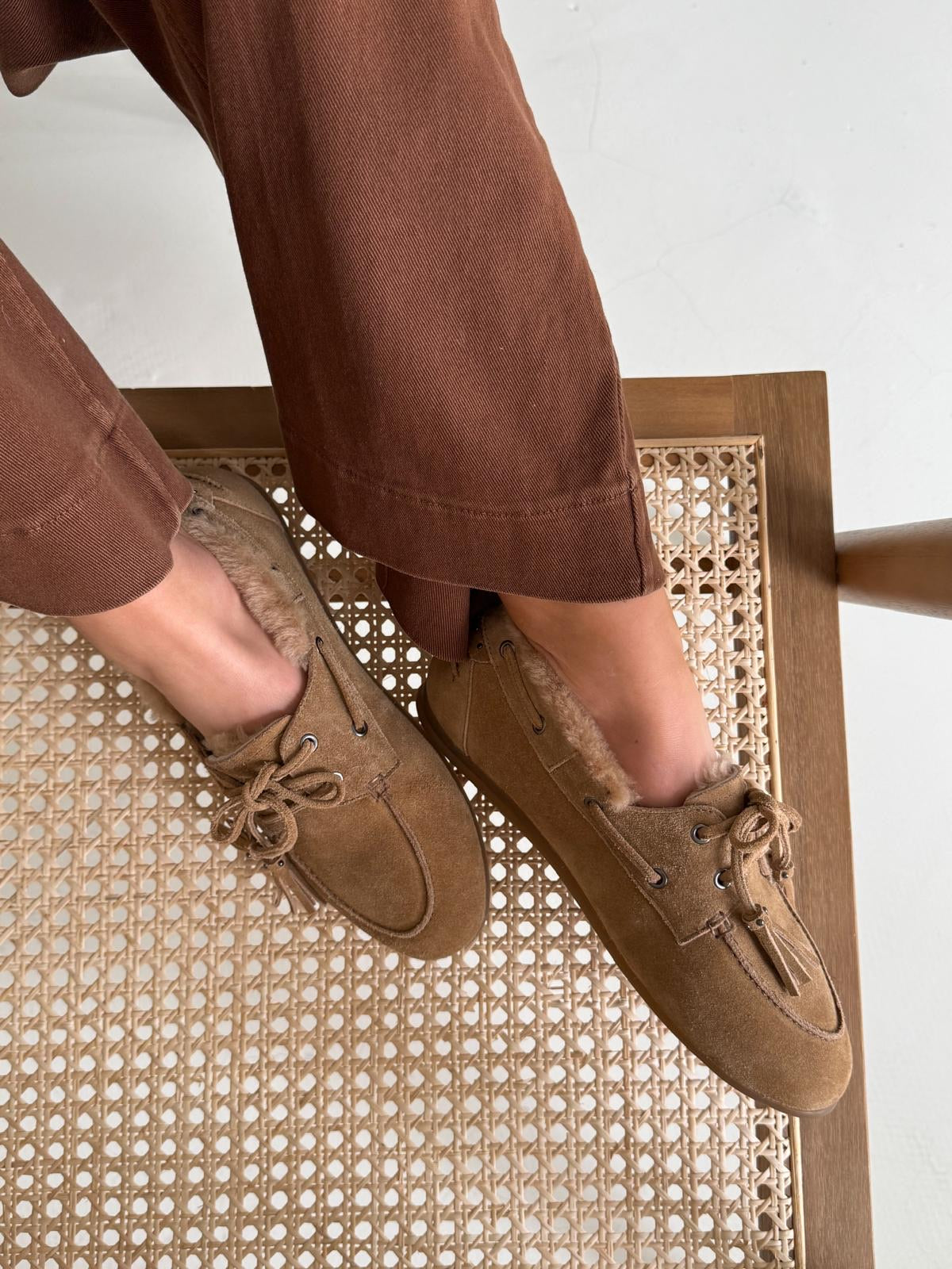 Mocassins fur Juul & Belle beige