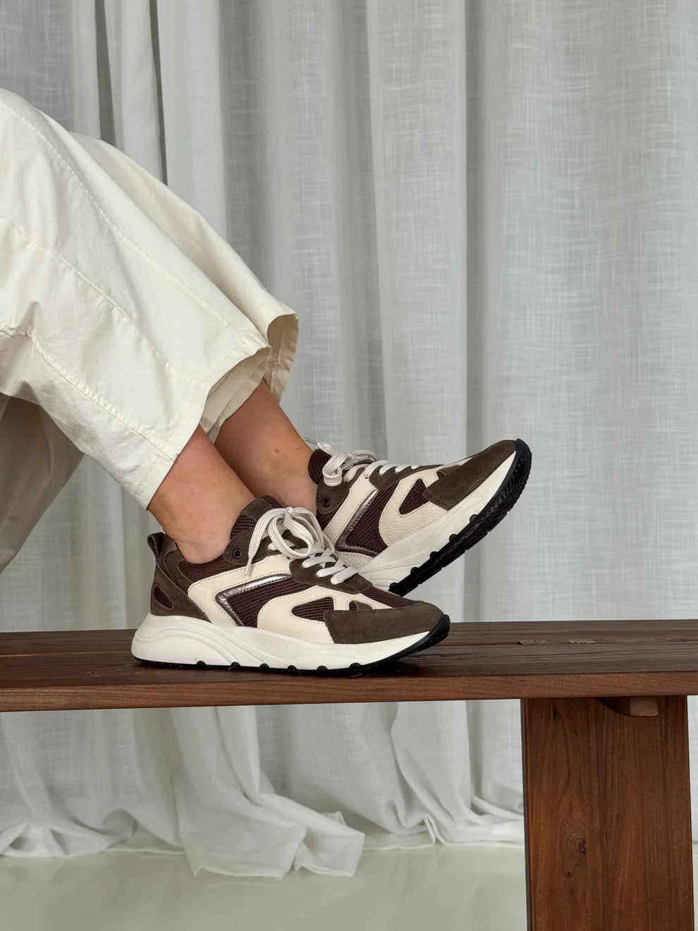 Sneakers Juul&Belle New York dark brown ecru
