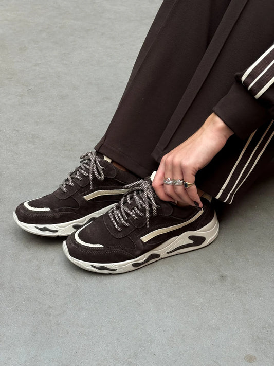 Sneakers Juul&Belle Oslo dark brown ecru