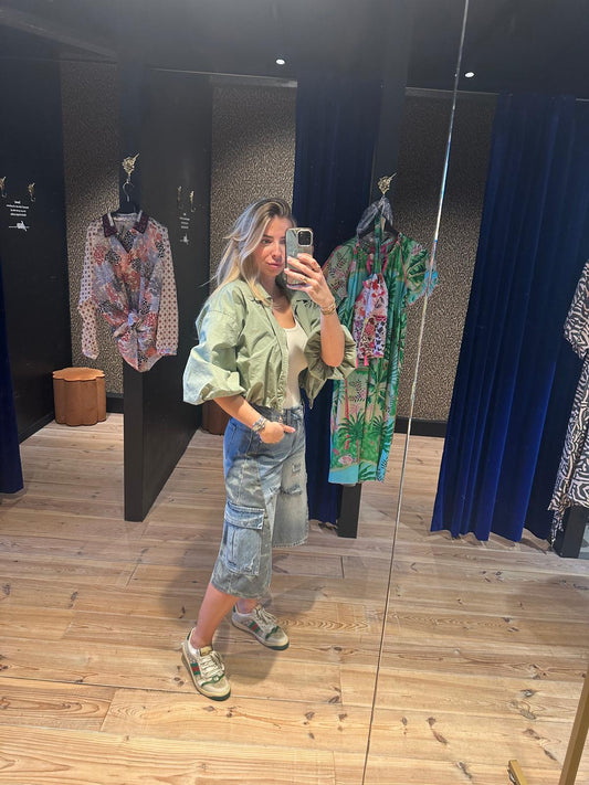 Jeans camouflage bermuda